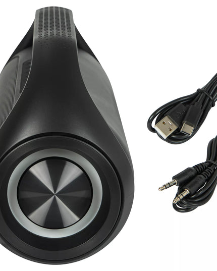 Nešiojamas belaidis vandeniui atsparus IPX5 Bluetooth garsiakalbis su FM radiju, USB ir RGB