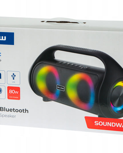 Nešiojamas belaidis vandeniui atsparus IPX5 Bluetooth garsiakalbis su FM radiju, USB ir RGB