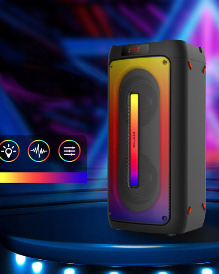 Nešiojamas Bluetooth USB Garsiakalbis BOOMBOX su RGB, Karaoke, Mikrofonu ir Nuotolinio Valdymo Pulteliu (Rinkinys)