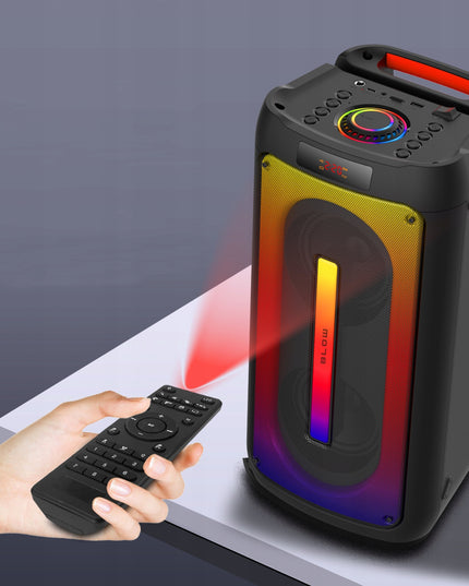 Nešiojamas Bluetooth USB Garsiakalbis BOOMBOX su RGB, Karaoke, Mikrofonu ir Nuotolinio Valdymo Pulteliu (Rinkinys)