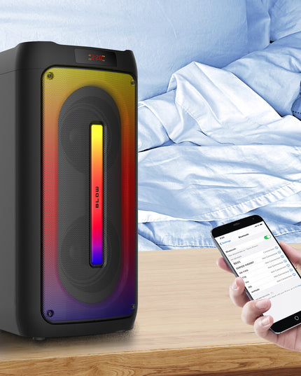 Nešiojamas Bluetooth USB Garsiakalbis BOOMBOX su RGB, Karaoke, Mikrofonu ir Nuotolinio Valdymo Pulteliu (Rinkinys)