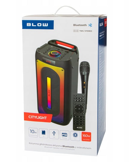 Nešiojamas Bluetooth USB Garsiakalbis BOOMBOX su RGB, Karaoke, Mikrofonu ir Nuotolinio Valdymo Pulteliu (Rinkinys)