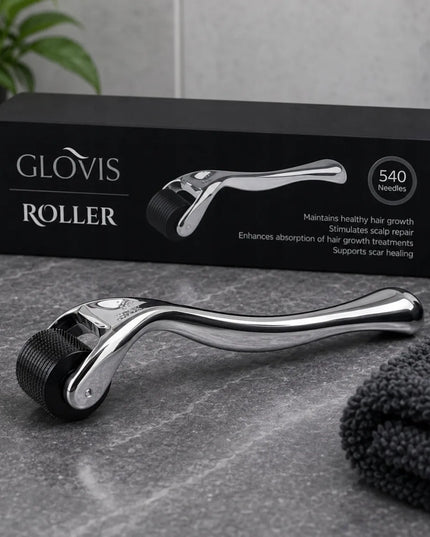 „Glovis Roller“ masažuoklis, 0,5 mm, 540 adatėlių, barzdos ir plaukų priežiūrai
