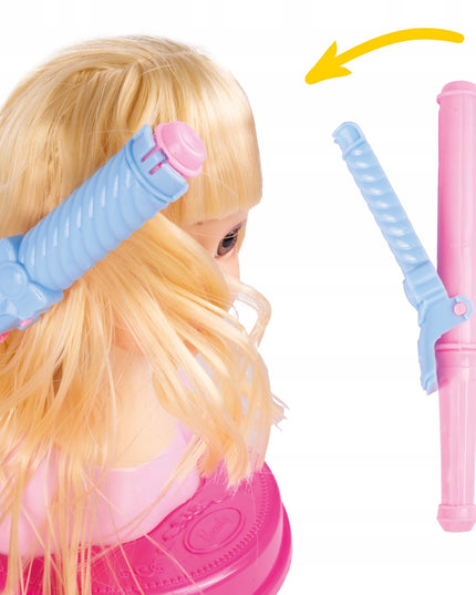 Lėlės formavimo galva šukavimui, makiažui, plaukų gumytės, žaislas