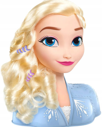 Disney Frozen 2 šukavimo ir stiliaus galva Elza 20 cm