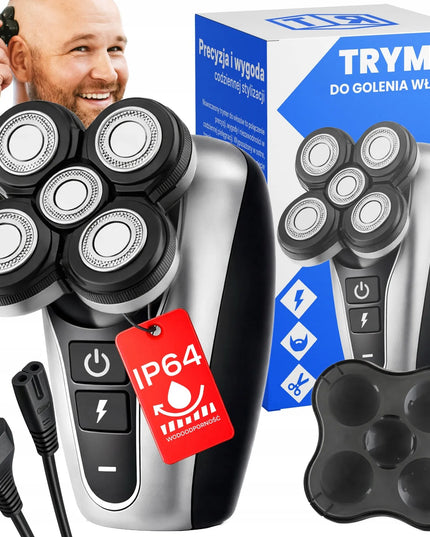 RETOO 5D įkraunama vyriška barzdaskutė galvai ir barzdai skusti