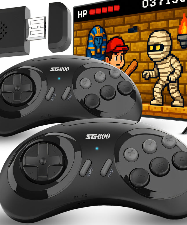 Belaidė mini televizijos žaidimų konsolė, 5000+ retro žaidimų, HDMI, 90-ųjų