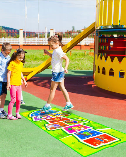Žaidimas "Klasės" - didelis kilimėlis vaikams šokinėjimui, kultinis vikrumo žaidimas