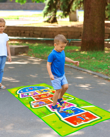 Žaidimas "Klasės" - didelis kilimėlis vaikams šokinėjimui, kultinis vikrumo žaidimas