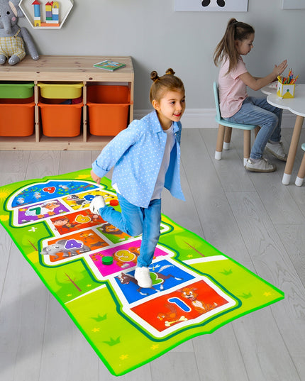 Žaidimas "Klasės" - didelis kilimėlis vaikams šokinėjimui, kultinis vikrumo žaidimas