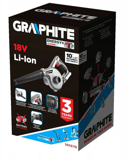 GRAPHITE 18V akumuliatorinis sodo pūstuvas ir siurblys 58GE118