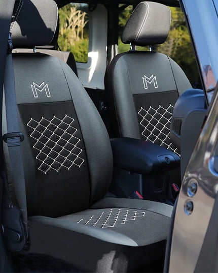 Stori dygsniuoti automobilinių sėdynių užvalkalai „Pok-Ter Motive PT-760“, juodi, universalūs