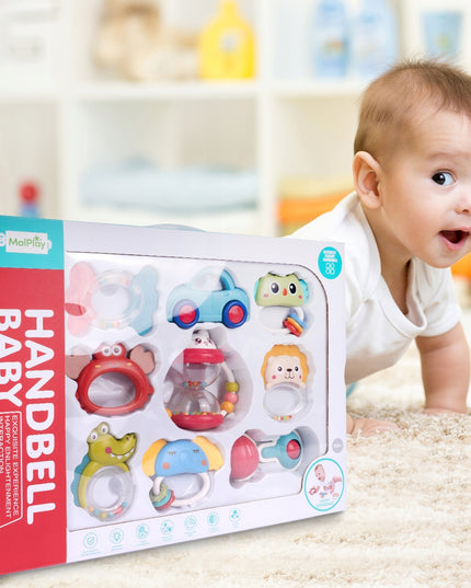 Barškučių ir kandiklių rinkinys - gyvūnėliai, 9 vnt. Mažyliui/Kūdikiui