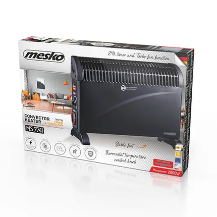 Mesko MS 7741B elektrinis konvektorinis šildytuvas 2000W su laikmačiu