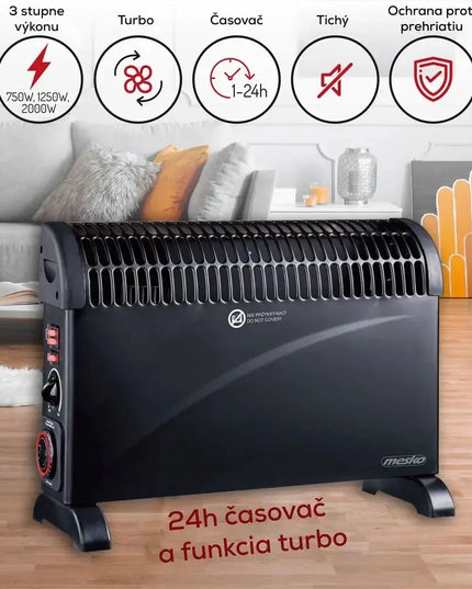 Mesko MS 7741B elektrinis konvektorinis šildytuvas 2000W su laikmačiu