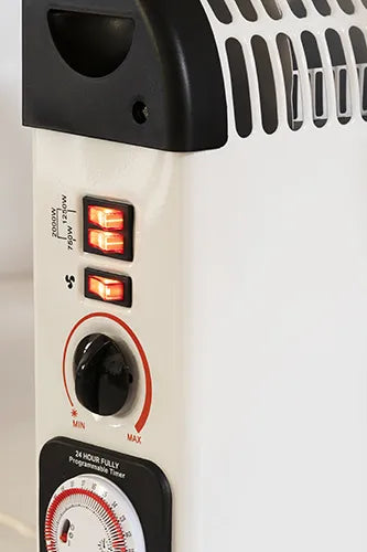 Energiją taupantis elektrinis konvektorius Mesko MS 7741W su ventiliatoriumi ir laikmačiu