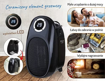 Kompaktiškas elektrinis kištukinis šildytuvas Adler Easy Heater 1500W