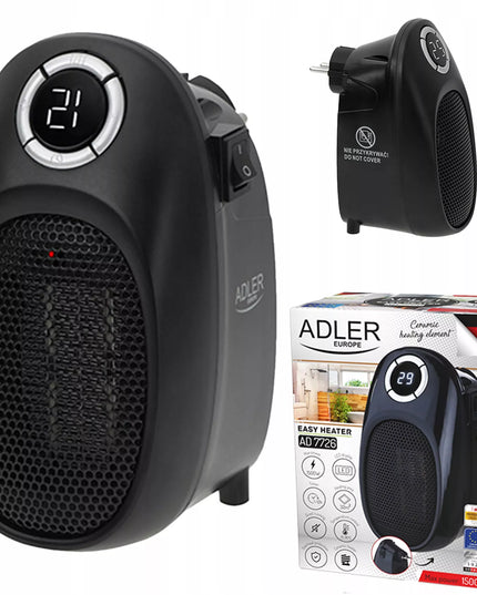 Kompaktiškas elektrinis kištukinis šildytuvas Adler Easy Heater 1500W