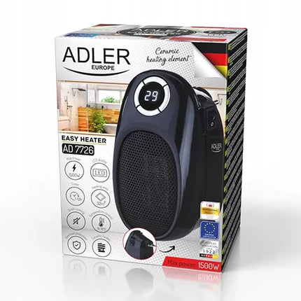 Kompaktiškas elektrinis kištukinis šildytuvas Adler Easy Heater 1500W