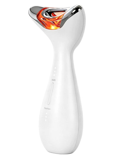 Garett Lift Skin Pulse veido ir kaklo masažuoklis su EMS, vakuuminiu masažu ir LED, baltas