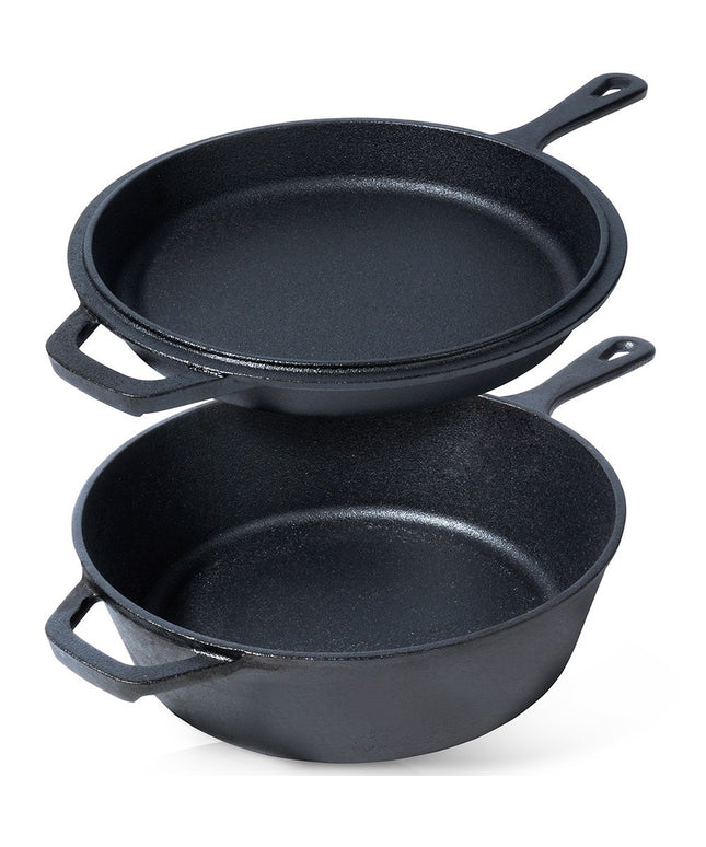 Ketaus puodas, troškintuvas, keptuvė 2in1 kepimui, skrudinimui, troškinimui