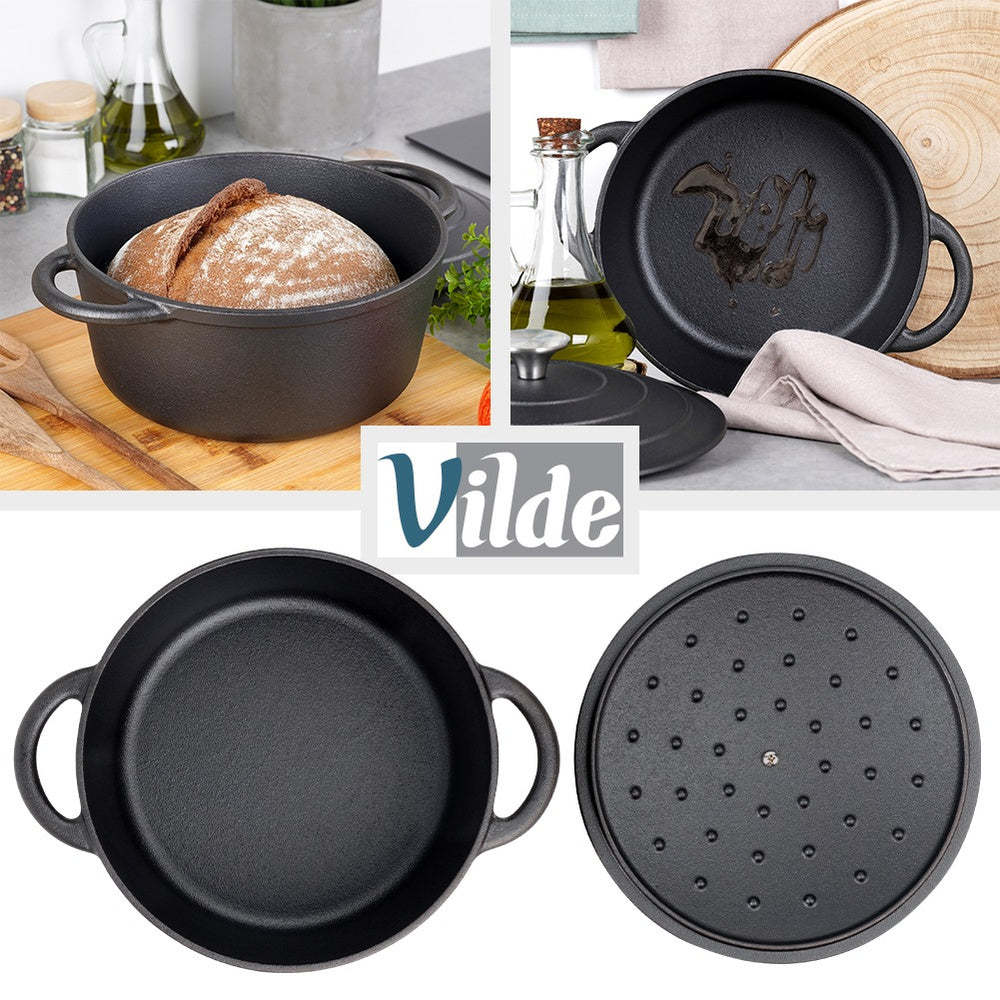 Ketaus puodas su dangčiu, troškintuvė virimui, kepimui, troškinimui 2,6 L