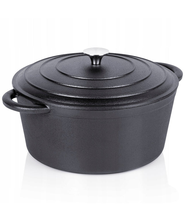 Ketaus puodas su dangčiu, troškintuvui gaminti maistą, kepti, troškinti 5,6L