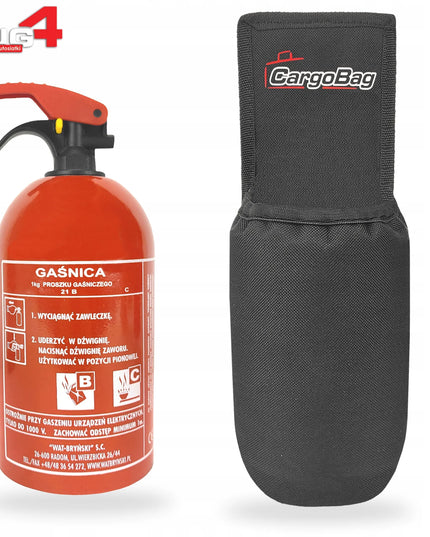 1 kg automobilinis gesintuvas su UG4 dėklu bagažinei, tvirtinamu „Velcro“ juosta