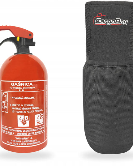 1 kg automobilinis gesintuvas su UG4 dėklu bagažinei, tvirtinamu „Velcro“ juosta