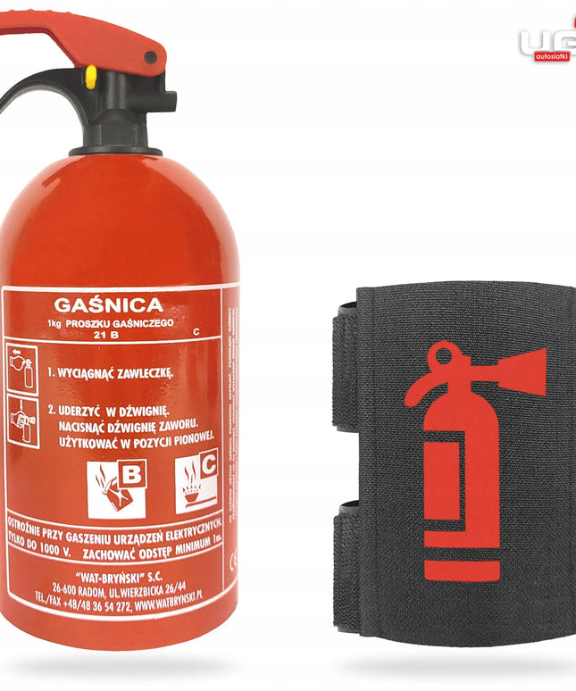 Automobilinis gesintuvas „Wat-bryński“ 1 kg su lipukiniu apmušalų laikikliu UG2-RED