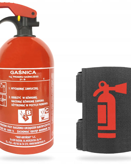 Automobilinis gesintuvas „Wat-bryński“ 1 kg su lipukiniu apmušalų laikikliu UG2-RED