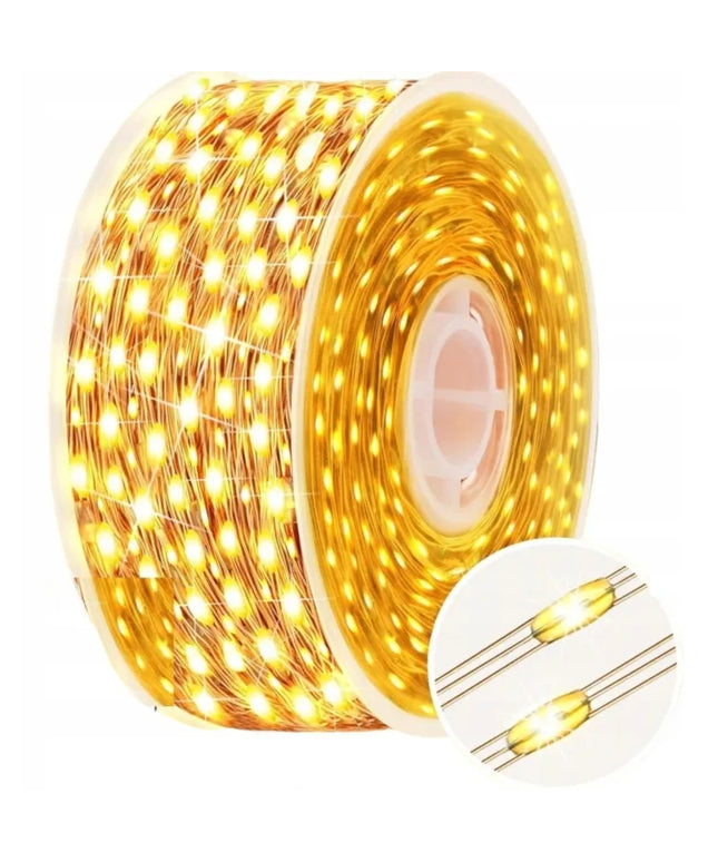 Lauko šviečianti girlianda, 50 m, 500 LED, sodo lemputės