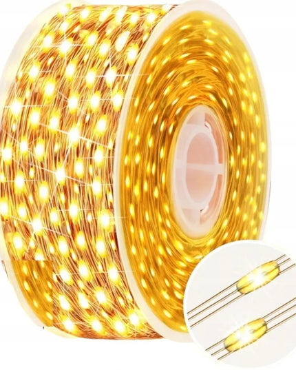 Lauko šviečianti girlianda, 50 m, 500 LED, sodo lemputės