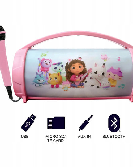 „Lexibook“ „Koci Domek Gabi“ „Bluetooth“ kolonėlė su karaoke mikrofonu, BTP585GDHZ