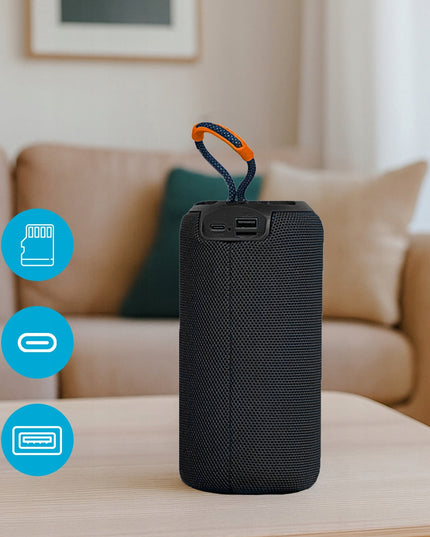 Nešiojamas „Bluetooth“ belaidis garsiakalbis su FM radiju, „Boombox“ tipo, MP3, 26W