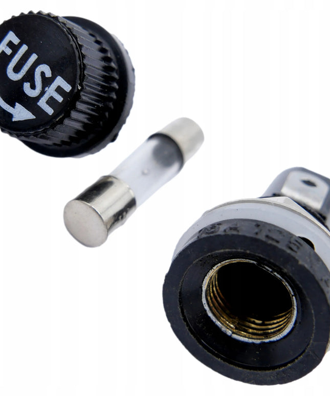 WTA 20 mm saugiklio laikiklis su 5 × 20 mm stikliniu saugikliu