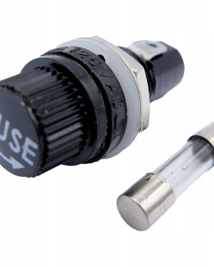 WTA 20 mm saugiklio laikiklis su 5 × 20 mm stikliniu saugikliu