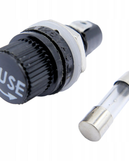 WTA 20 mm saugiklio laikiklis su 5 × 20 mm stikliniu saugikliu