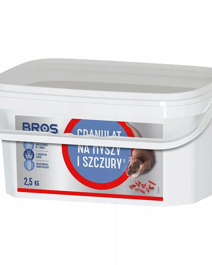 Granuliuotas masalas nuo pelių ir žiurkių BROS, 2,5 kg