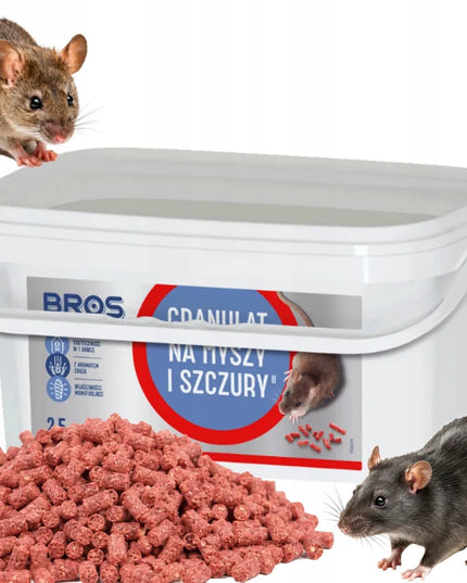 Granuliuotas masalas nuo pelių ir žiurkių BROS, 2,5 kg