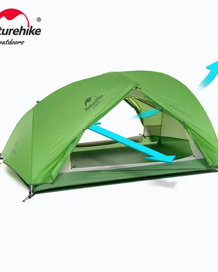 Naturehike Star River 2 UL palapinė – 2 asmenų itin lengva vandeniui atspari dviejų sluoksnių kempingo palapinė 3 sezonams, skirta žygiams, stovyklavimui ir žvejybai