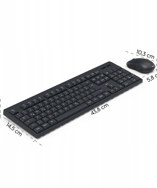 HAMA belaidė klaviatūra ir pelė WKM-100, juoda