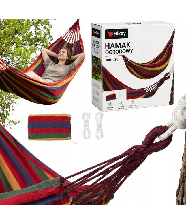 Pakabinamas sodo hamakas 180x80 cm su krepšiu