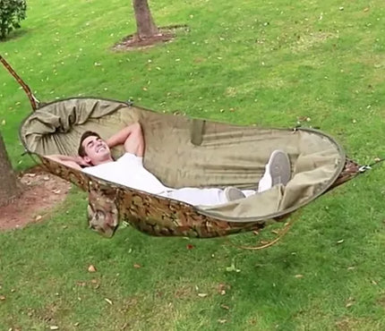 Pakabinamas hamakas-palapinė išgyvenimui su tinkleliu nuo uodų 260cm 750g iki 200kg