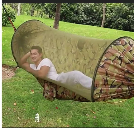 Pakabinamas hamakas-palapinė išgyvenimui su tinkleliu nuo uodų 260cm 750g iki 200kg