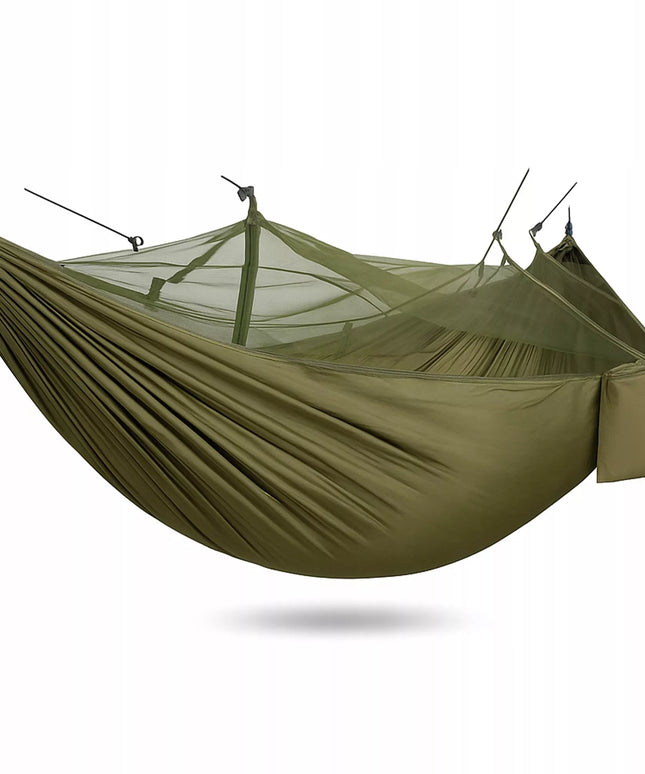Turistinis hamakas su tinkleliu nuo uodų, sodo, kelioninis, išgyvenimo, didelis, kempingo