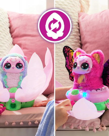 HATCHIMALS BLOOMABLES interaktyvus žaislas KITTYFLY – virtimas drugeliu
