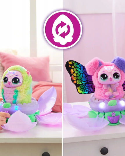 HATCHIMALS BLOOMABLES interaktyvi gėlė Puppyfly su virsmo drugeliu funkcija