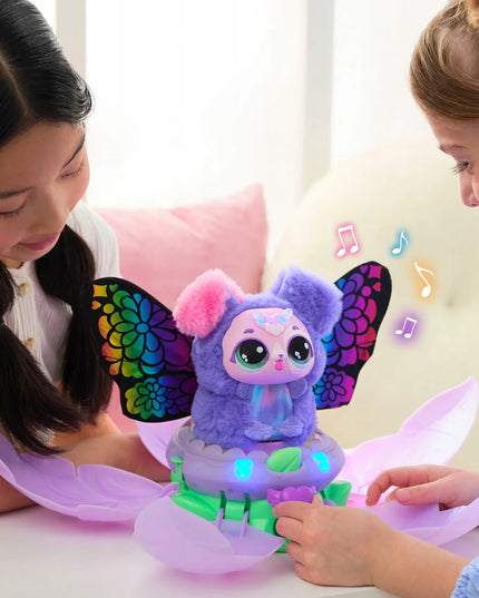 HATCHIMALS BLOOMABLES interaktyvi gėlė Puppyfly su virsmo drugeliu funkcija