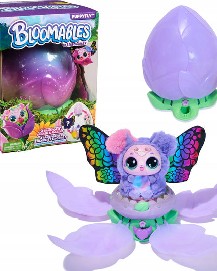 HATCHIMALS BLOOMABLES interaktyvi gėlė Puppyfly su virsmo drugeliu funkcija